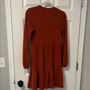 Amazon Rust Casual Long Sleeve Dress
